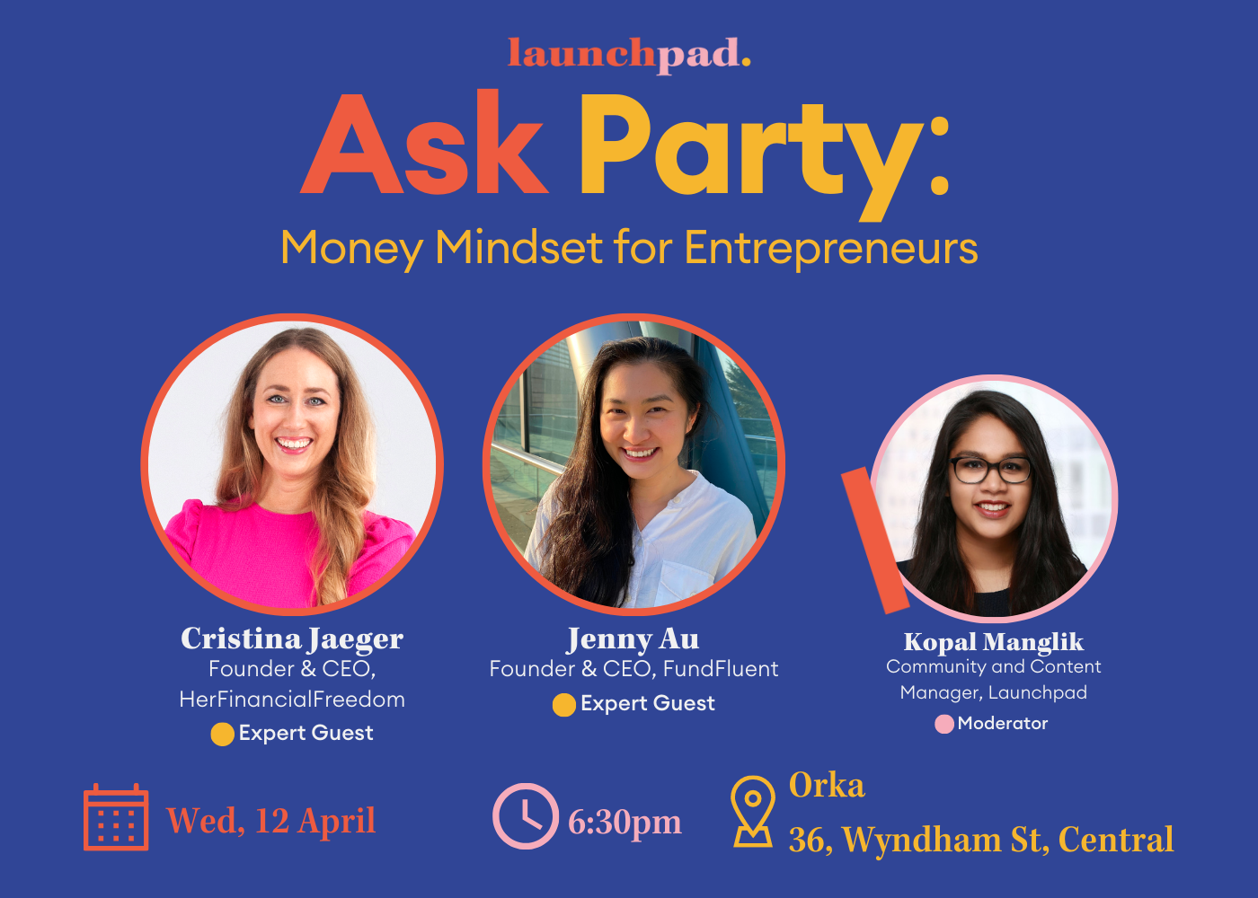 Ask Party Money Mindset for Entrepreneurs • Launchpad Hong Kong